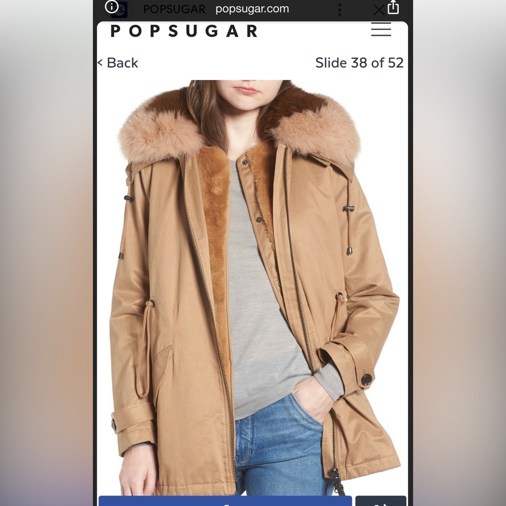 Derek lam 10 Crosby parka with fox fur collar